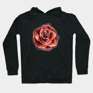 Red Rose Watercolor Art Hoodie